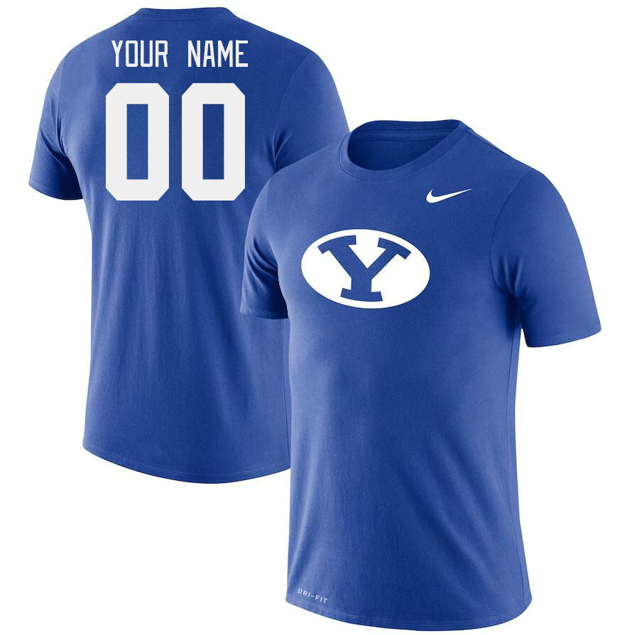 Custom BYU Cougars Name And Number College Tshirt-Royal - Click Image to Close